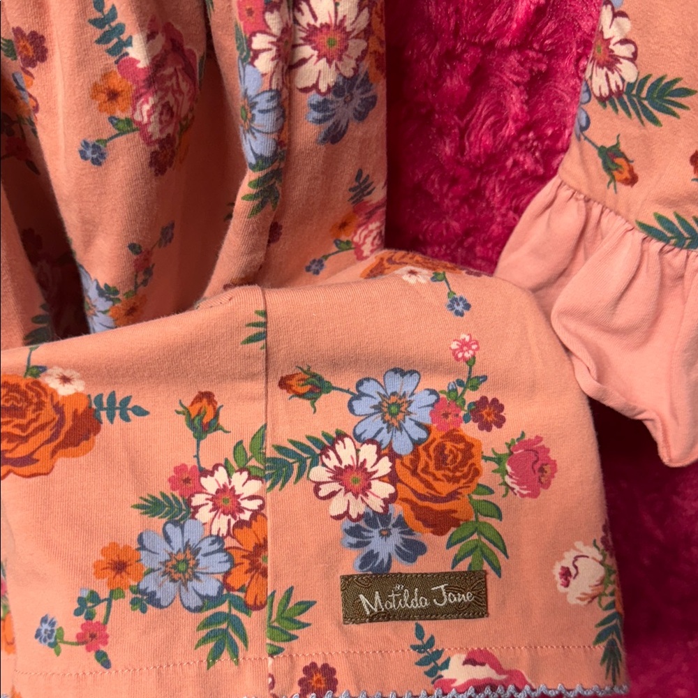 Matilda Jane Salmon Floral Long-Sleeve Dress - Picture 5 of 5